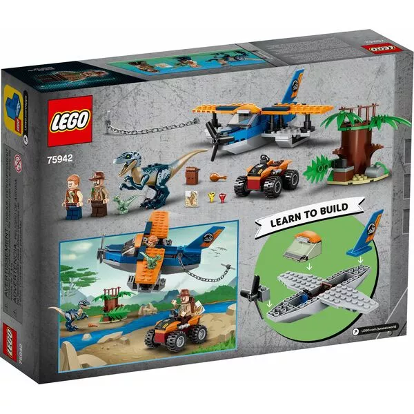 Jurassic World 75942 Велоцираптор: спасение на биплане