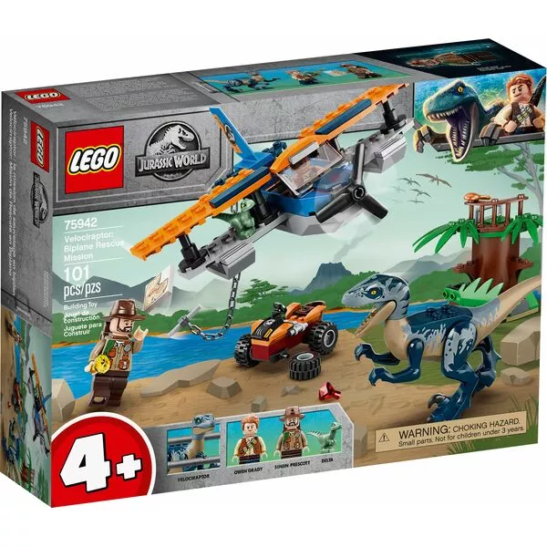 Jurassic World 75942 Велоцираптор: спасение на биплане