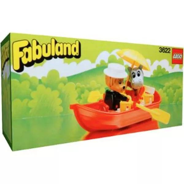 Fabuland 3622 Rowboat with Lionel Lion and Hannah Hippopotamus