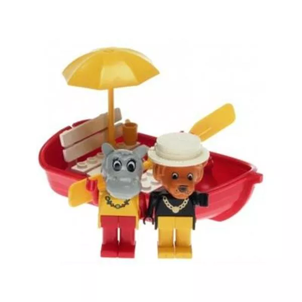 Fabuland 3622 Rowboat with Lionel Lion and Hannah Hippopotamus
