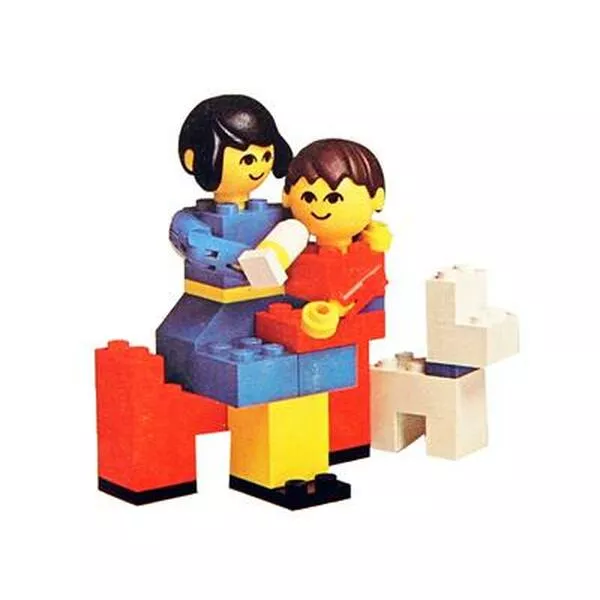 Building Set with People 211 Mother and Baby with Dog