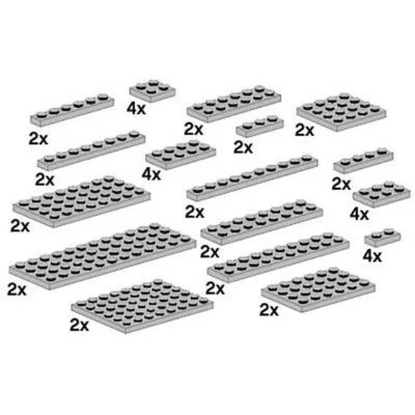 Bulk Bricks 10148 Assorted Light Grey Plates