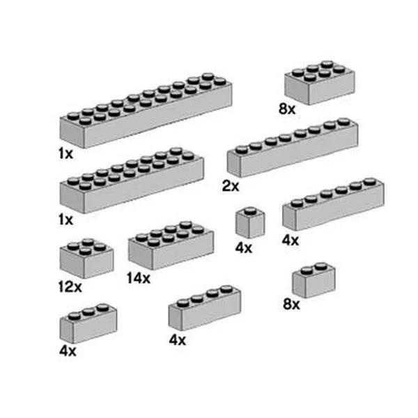 Bulk Bricks 10145 Assorted Light Grey Bricks