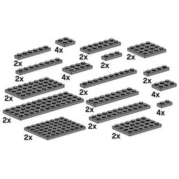 Bulk Bricks 10149 Assorted Dark Grey Plates