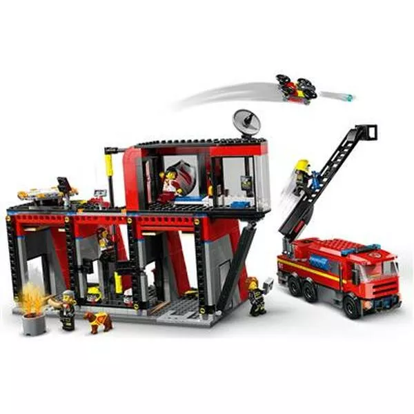 City 60414 Fire Station with Fire Engine