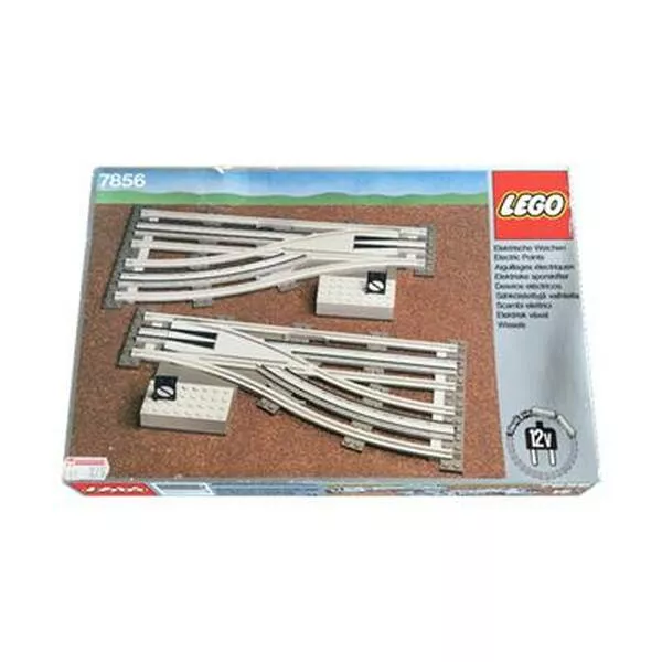 Trains 7856 Left and Right Manual Points with Electric Rails Grey 12 V