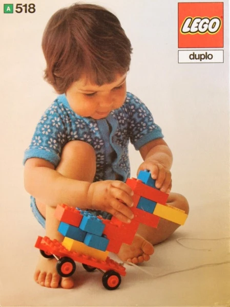 DUPLO 518-8 Кирпичики, полукирпичики и тележка