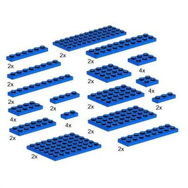 Service Packs 5146 Plates Assorted Blue