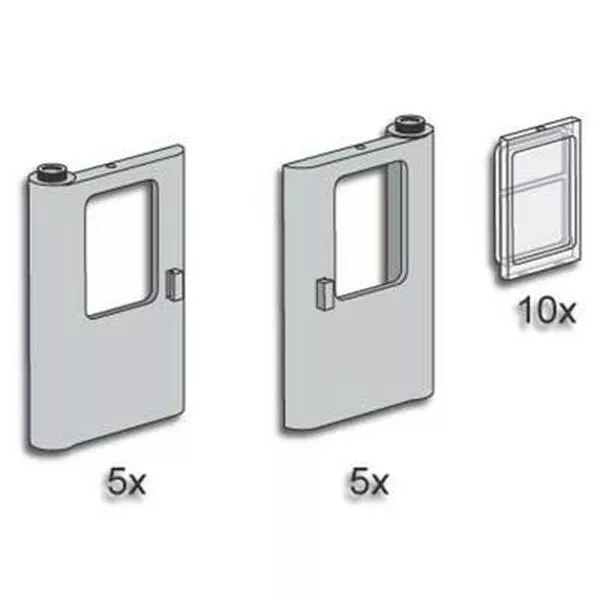 Bulk Bricks 3735 Grey Train Doors with Panes