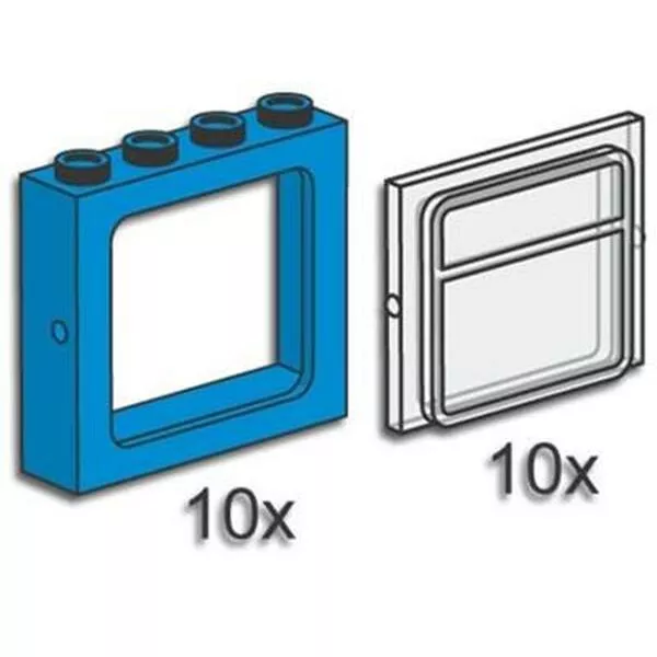 Bulk Bricks 3734 Blue Train Windows with Panes