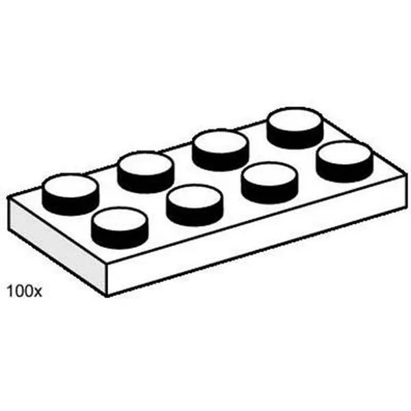 Bulk Bricks 3484 2x4 White Plates