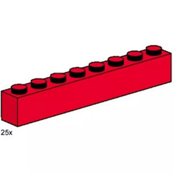 Bulk Bricks 3482 1x8 Red Bricks