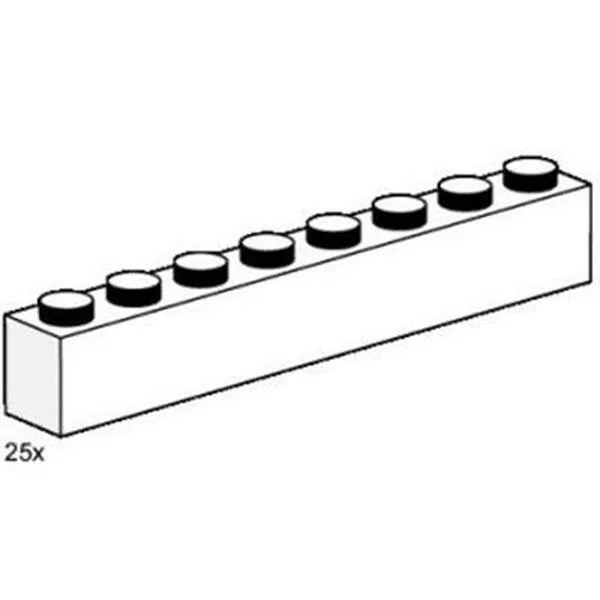 Bulk Bricks 3480 1x8 White Bricks
