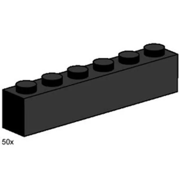 Bulk Bricks 3473 1x6 Black Bricks