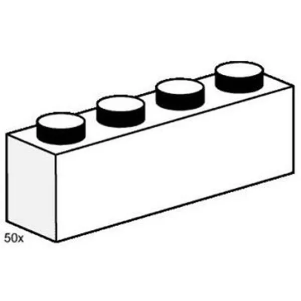 Bulk Bricks 3470 1x4 White Bricks