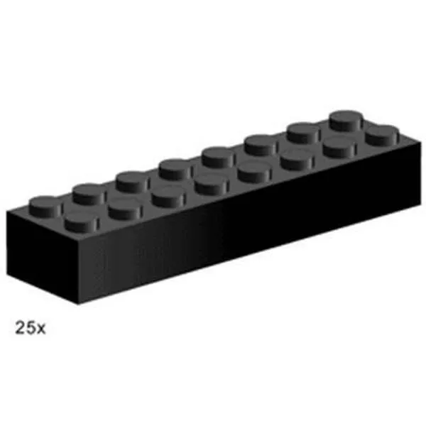Bulk Bricks 3463 2x8 Black Bricks