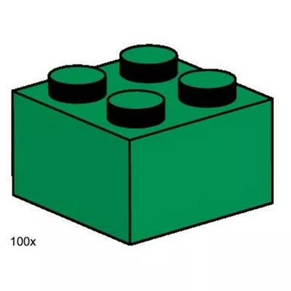 Bulk Bricks 3456 2x2 Dark Green Bricks