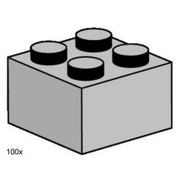 Bulk Bricks 3454 2x2 Light Grey Bricks