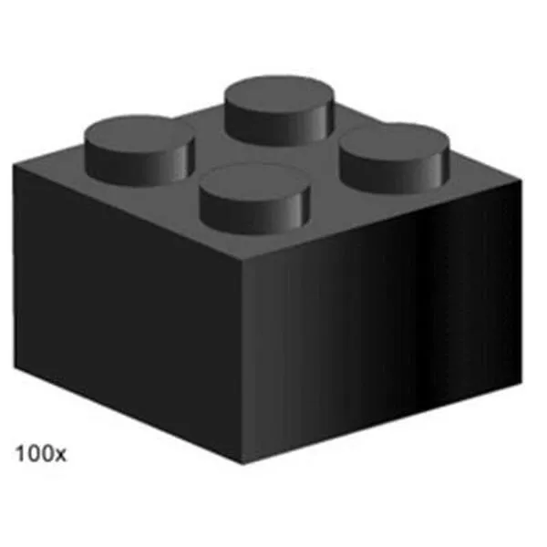 Bulk Bricks 3453 2x2 Black Bricks