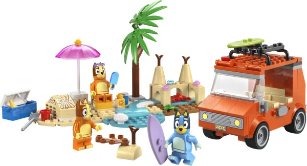 Bluey 11202 Пляж Блюи и семейное путешествие на машине