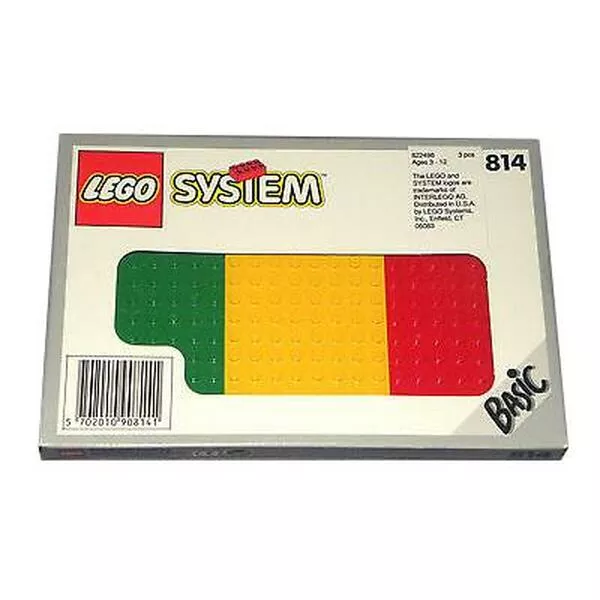 Basic 814 Baseplates, Green, Red and Yellow
