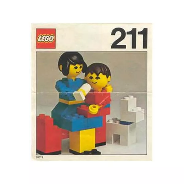 Building Set with People 211 Mother and Baby with Dog