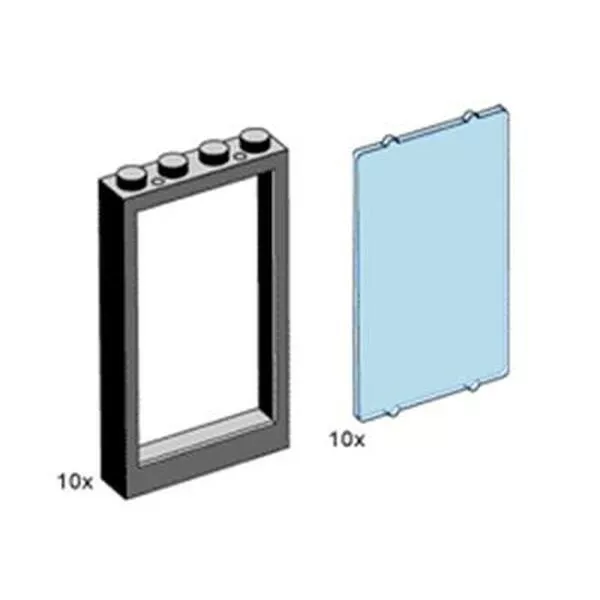 Bulk Bricks 3508 1x4x5 Black Window with Transparent Light Blue Pane