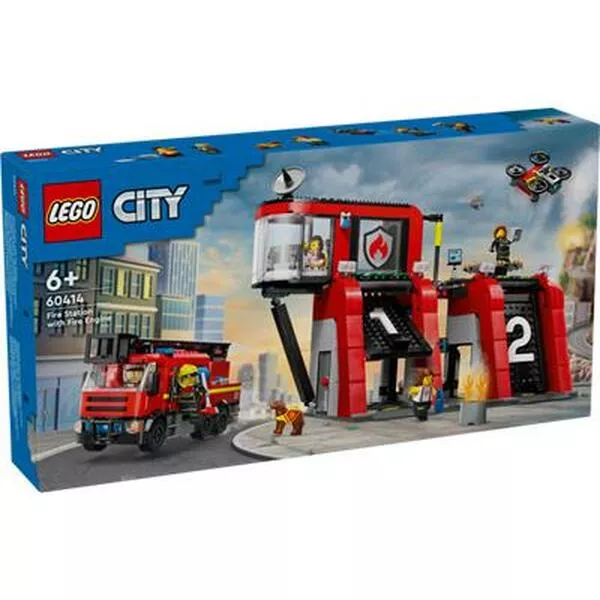 City 60414 Fire Station with Fire Engine