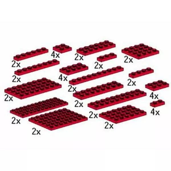 Service Packs 5147 Plates Assorted Red