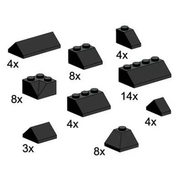 Service Packs 5216 Black Roof Bricks Assorted