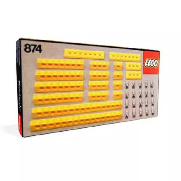 Technic 874 Yellow Beams with Connector Pegs