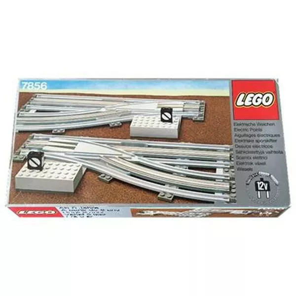 Trains 7856 Left and Right Manual Points with Electric Rails Grey 12 V